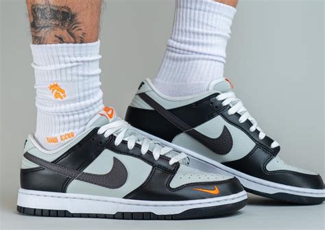 nike dunk low black orange mini swoosh|dunk low mini swoosh.